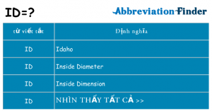 Top 17 id là viết tắt của từ gì hay nhất 2022